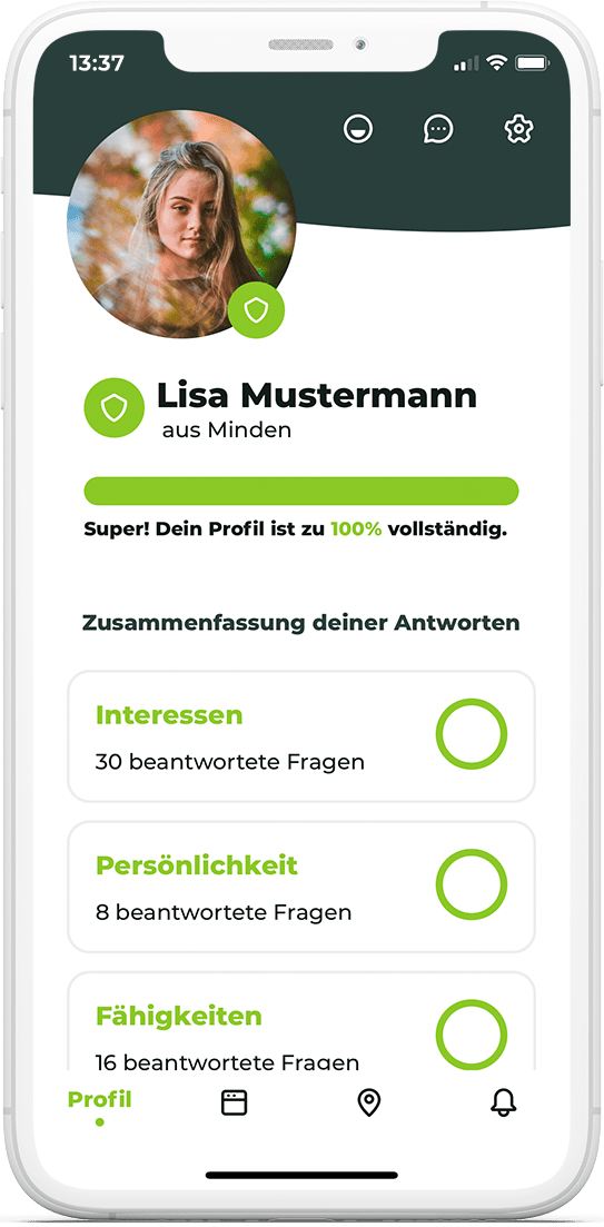 beAzubi-phone-profile-clean-white-for-slider beAzubi - App - Darstellung des Profils